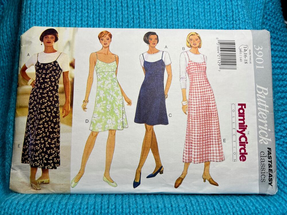 Butterick Sewing pattern 3901 sun dres empire waist jumper shirt size 14